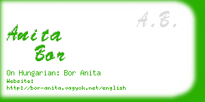 anita bor business card